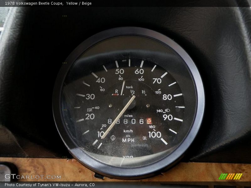 Yellow / Beige 1978 Volkswagen Beetle Coupe