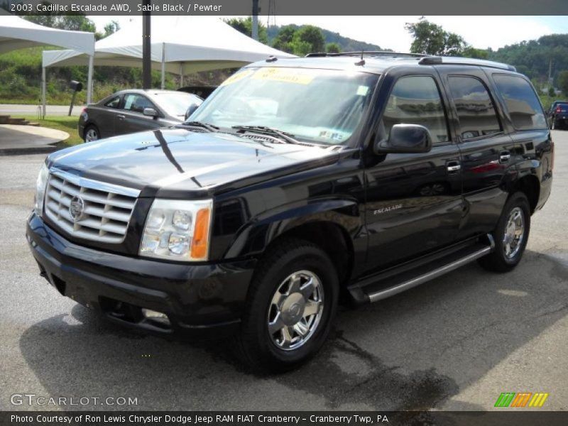 Sable Black / Pewter 2003 Cadillac Escalade AWD