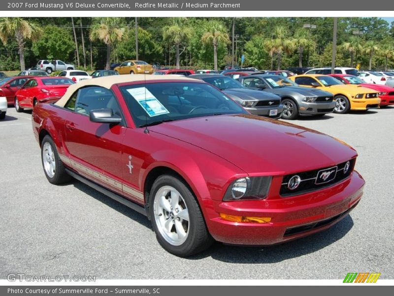 Redfire Metallic / Medium Parchment 2007 Ford Mustang V6 Deluxe Convertible