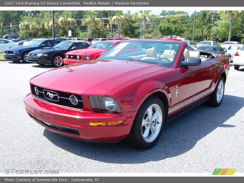 Redfire Metallic / Medium Parchment 2007 Ford Mustang V6 Deluxe Convertible