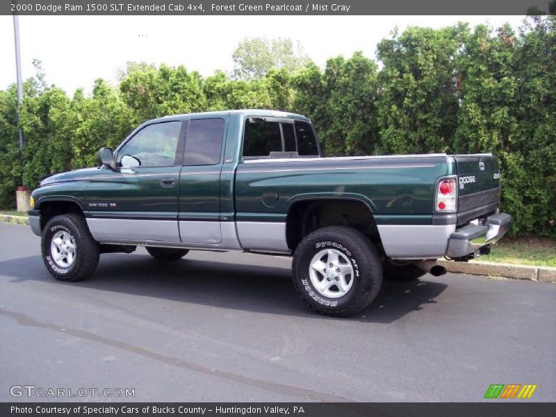 Forest Green Pearlcoat / Mist Gray 2000 Dodge Ram 1500 SLT Extended Cab 4x4