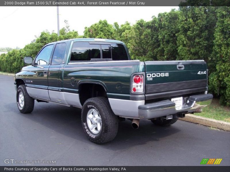 Forest Green Pearlcoat / Mist Gray 2000 Dodge Ram 1500 SLT Extended Cab 4x4
