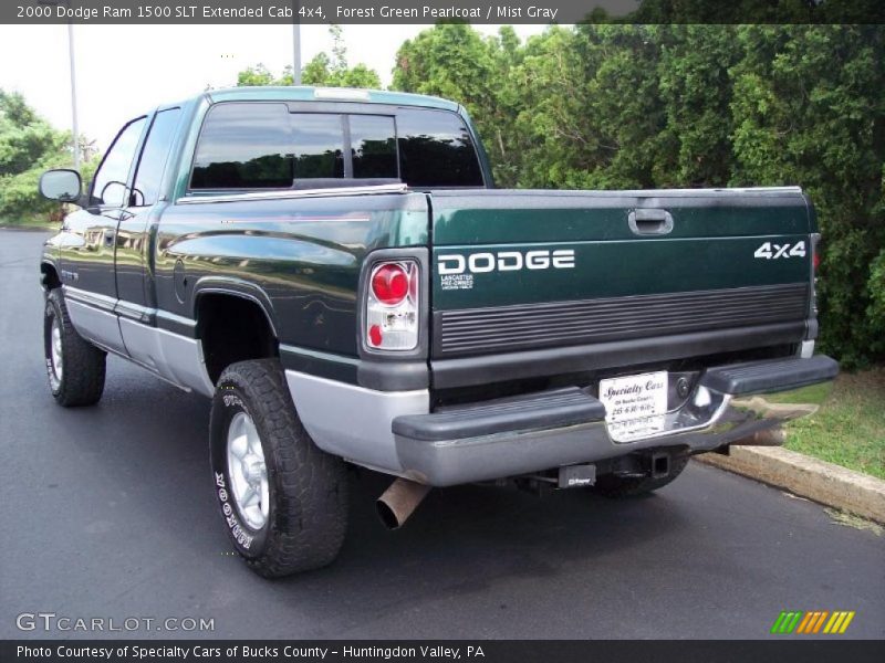 Forest Green Pearlcoat / Mist Gray 2000 Dodge Ram 1500 SLT Extended Cab 4x4