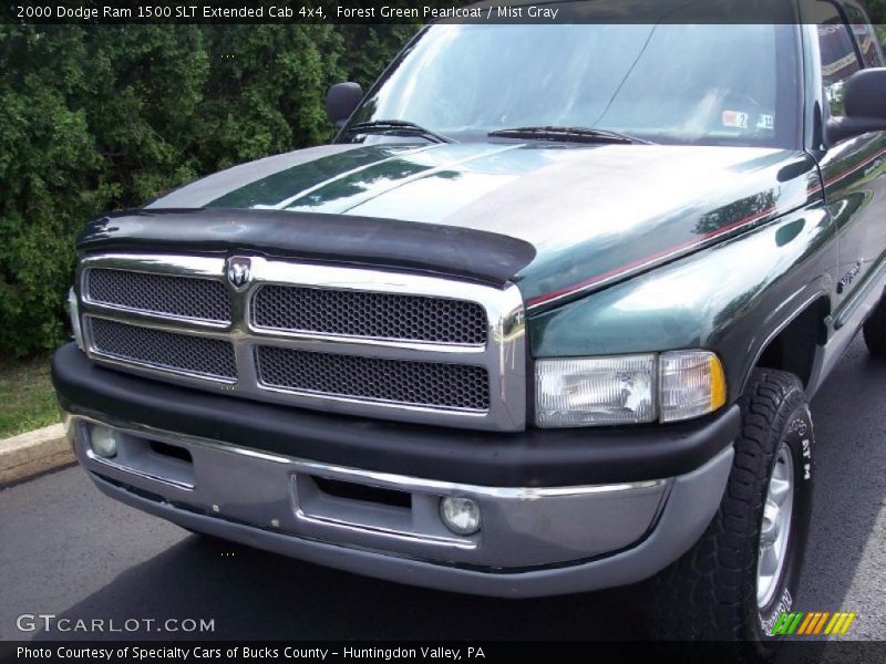 Forest Green Pearlcoat / Mist Gray 2000 Dodge Ram 1500 SLT Extended Cab 4x4