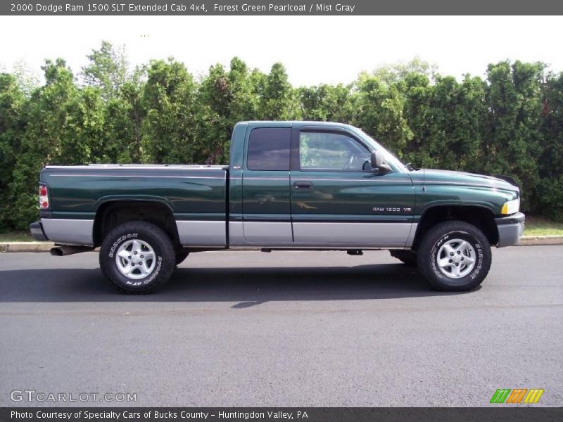 Forest Green Pearlcoat / Mist Gray 2000 Dodge Ram 1500 SLT Extended Cab 4x4