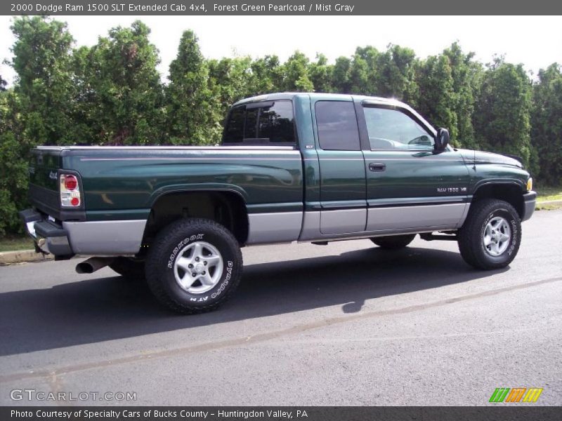 Forest Green Pearlcoat / Mist Gray 2000 Dodge Ram 1500 SLT Extended Cab 4x4
