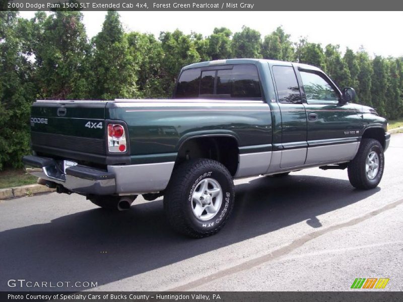 Forest Green Pearlcoat / Mist Gray 2000 Dodge Ram 1500 SLT Extended Cab 4x4