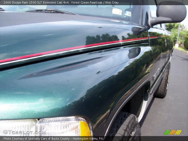 Forest Green Pearlcoat / Mist Gray 2000 Dodge Ram 1500 SLT Extended Cab 4x4