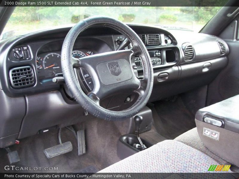Forest Green Pearlcoat / Mist Gray 2000 Dodge Ram 1500 SLT Extended Cab 4x4