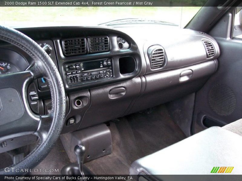 Forest Green Pearlcoat / Mist Gray 2000 Dodge Ram 1500 SLT Extended Cab 4x4