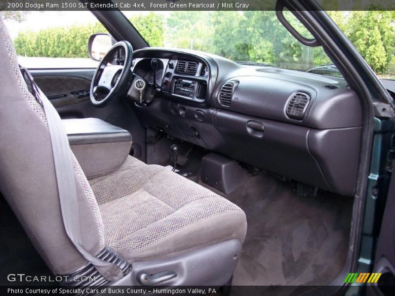 Forest Green Pearlcoat / Mist Gray 2000 Dodge Ram 1500 SLT Extended Cab 4x4