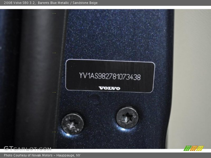 Barents Blue Metallic / Sandstone Beige 2008 Volvo S80 3.2