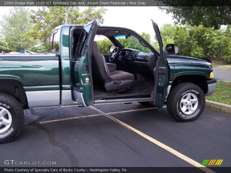 Forest Green Pearlcoat / Mist Gray 2000 Dodge Ram 1500 SLT Extended Cab 4x4