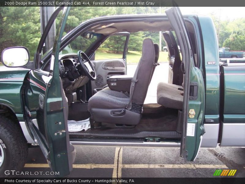 Forest Green Pearlcoat / Mist Gray 2000 Dodge Ram 1500 SLT Extended Cab 4x4