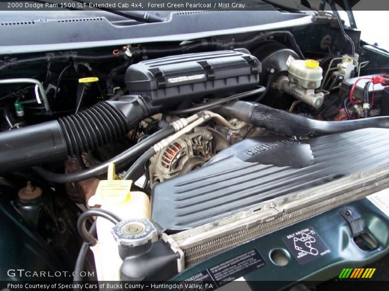 Forest Green Pearlcoat / Mist Gray 2000 Dodge Ram 1500 SLT Extended Cab 4x4
