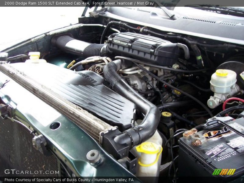 Forest Green Pearlcoat / Mist Gray 2000 Dodge Ram 1500 SLT Extended Cab 4x4