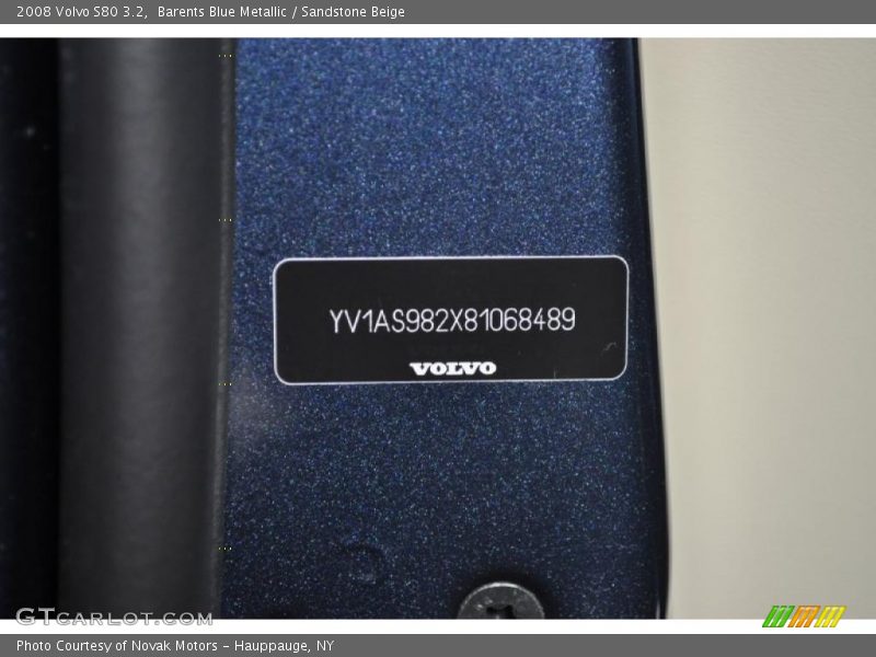 Barents Blue Metallic / Sandstone Beige 2008 Volvo S80 3.2
