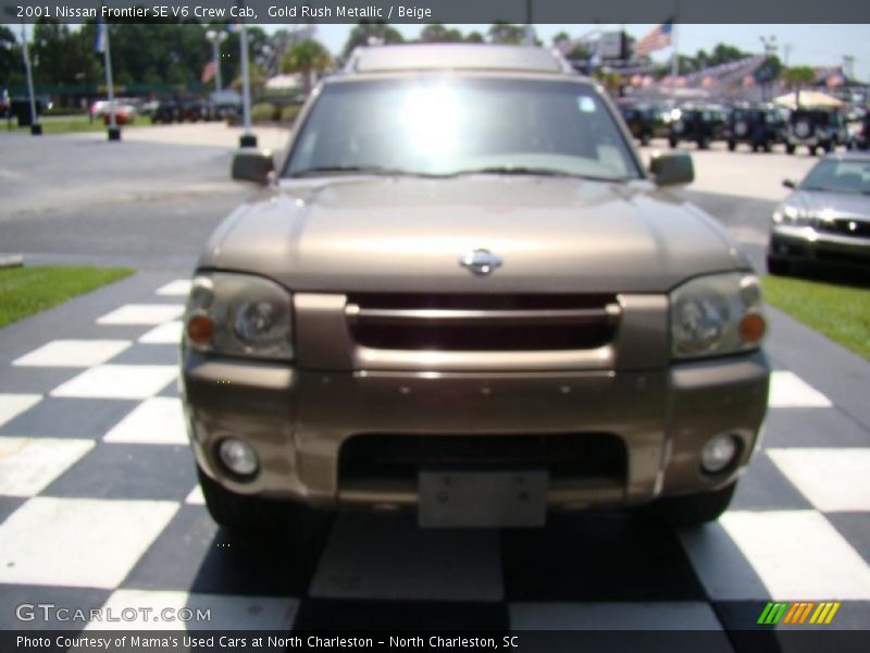 Gold Rush Metallic / Beige 2001 Nissan Frontier SE V6 Crew Cab
