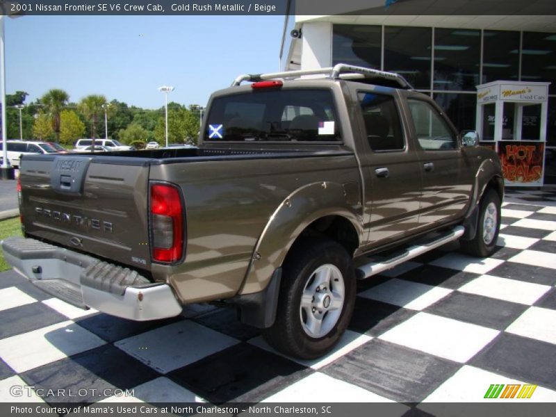 Gold Rush Metallic / Beige 2001 Nissan Frontier SE V6 Crew Cab