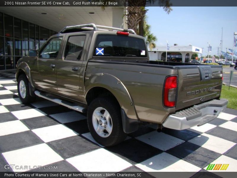 Gold Rush Metallic / Beige 2001 Nissan Frontier SE V6 Crew Cab