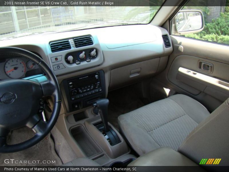 Gold Rush Metallic / Beige 2001 Nissan Frontier SE V6 Crew Cab