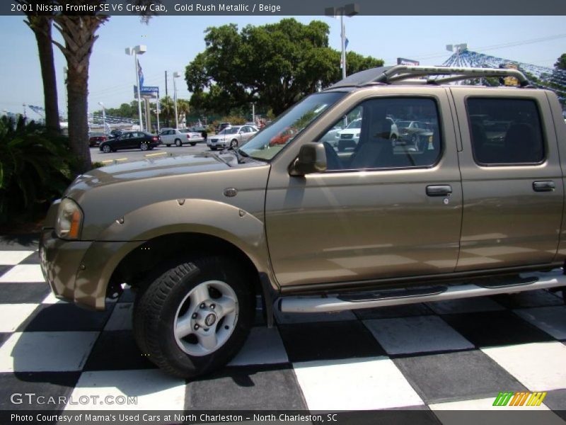Gold Rush Metallic / Beige 2001 Nissan Frontier SE V6 Crew Cab
