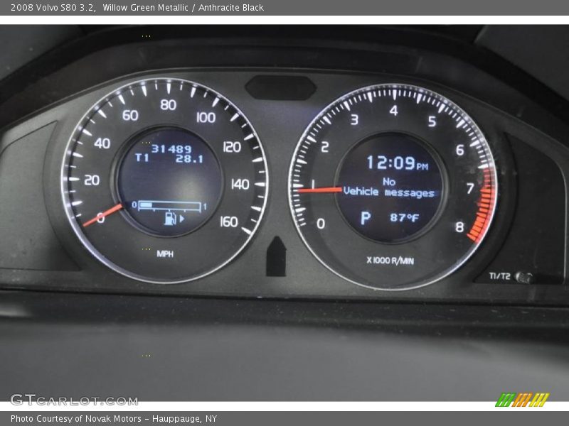 Willow Green Metallic / Anthracite Black 2008 Volvo S80 3.2