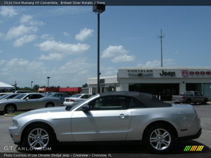 Brilliant Silver Metallic / Stone 2010 Ford Mustang V6 Convertible