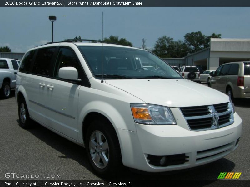 Stone White / Dark Slate Gray/Light Shale 2010 Dodge Grand Caravan SXT