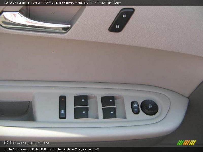 Dark Cherry Metallic / Dark Gray/Light Gray 2010 Chevrolet Traverse LT AWD
