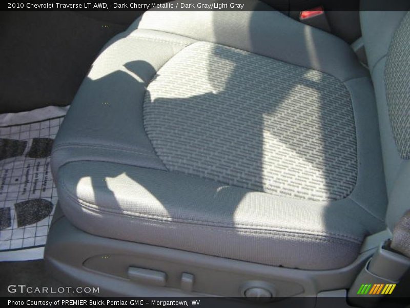 Dark Cherry Metallic / Dark Gray/Light Gray 2010 Chevrolet Traverse LT AWD