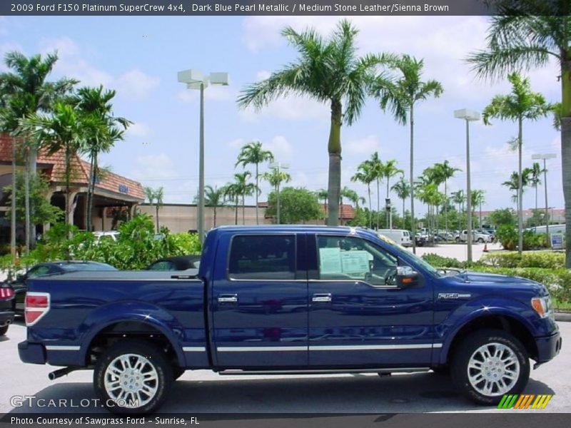 Dark Blue Pearl Metallic / Medium Stone Leather/Sienna Brown 2009 Ford F150 Platinum SuperCrew 4x4