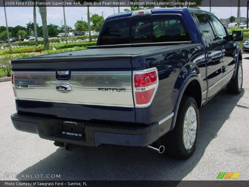 Dark Blue Pearl Metallic / Medium Stone Leather/Sienna Brown 2009 Ford F150 Platinum SuperCrew 4x4