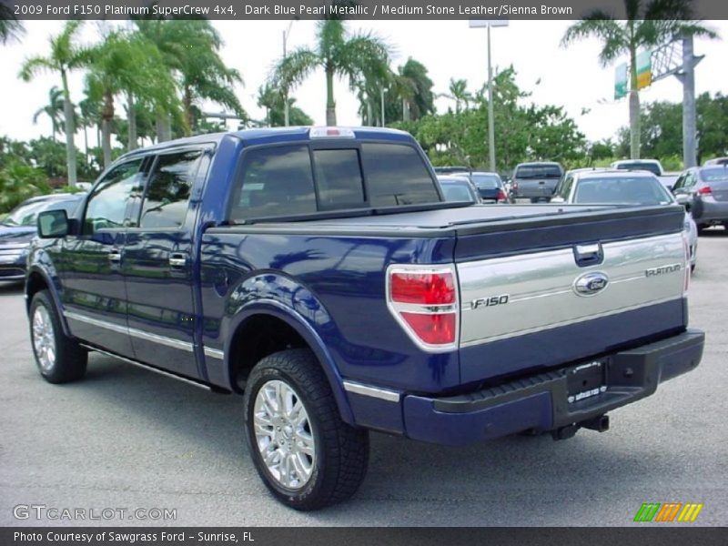 Dark Blue Pearl Metallic / Medium Stone Leather/Sienna Brown 2009 Ford F150 Platinum SuperCrew 4x4