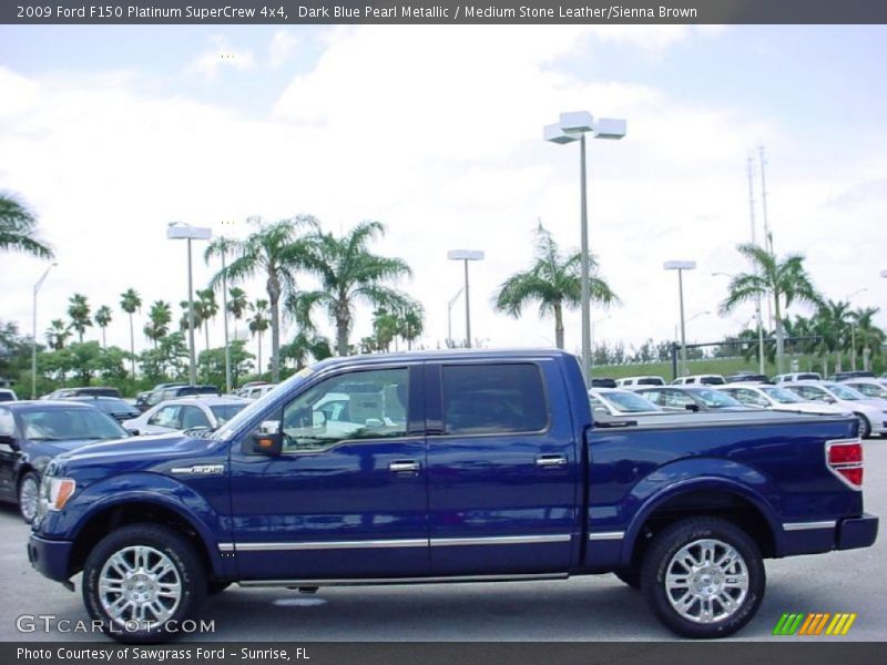 Dark Blue Pearl Metallic / Medium Stone Leather/Sienna Brown 2009 Ford F150 Platinum SuperCrew 4x4