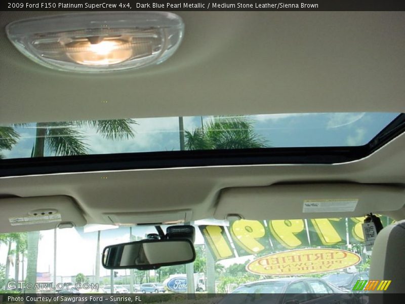 Dark Blue Pearl Metallic / Medium Stone Leather/Sienna Brown 2009 Ford F150 Platinum SuperCrew 4x4