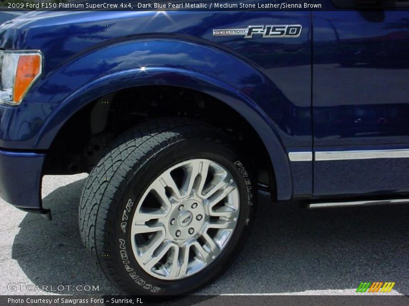 Dark Blue Pearl Metallic / Medium Stone Leather/Sienna Brown 2009 Ford F150 Platinum SuperCrew 4x4