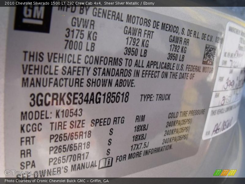 Sheer Silver Metallic / Ebony 2010 Chevrolet Silverado 1500 LT Z92 Crew Cab 4x4