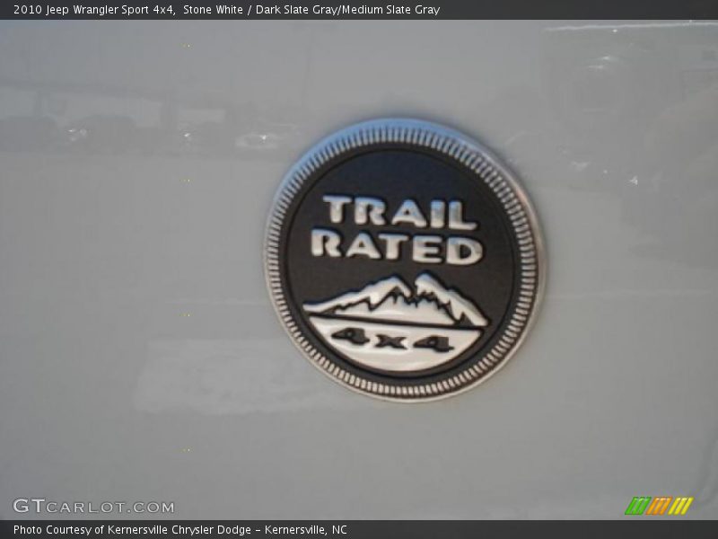 Stone White / Dark Slate Gray/Medium Slate Gray 2010 Jeep Wrangler Sport 4x4