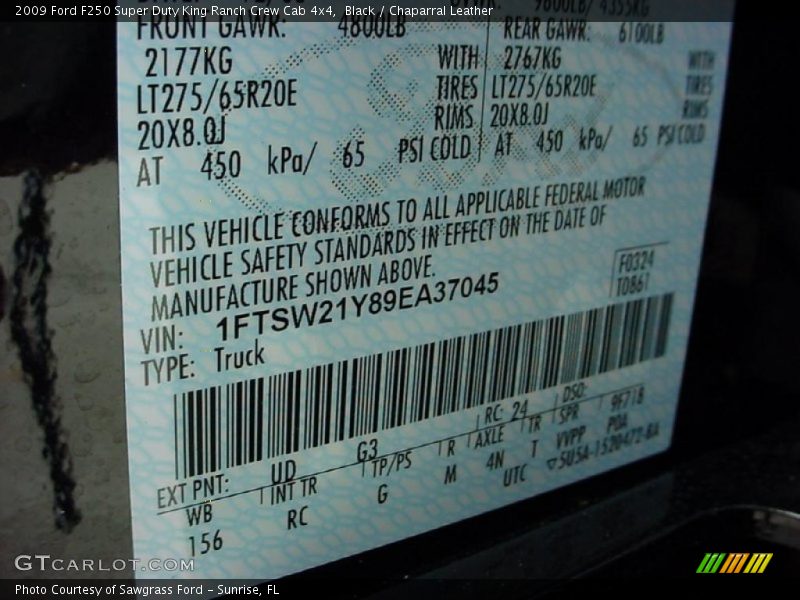 Black / Chaparral Leather 2009 Ford F250 Super Duty King Ranch Crew Cab 4x4