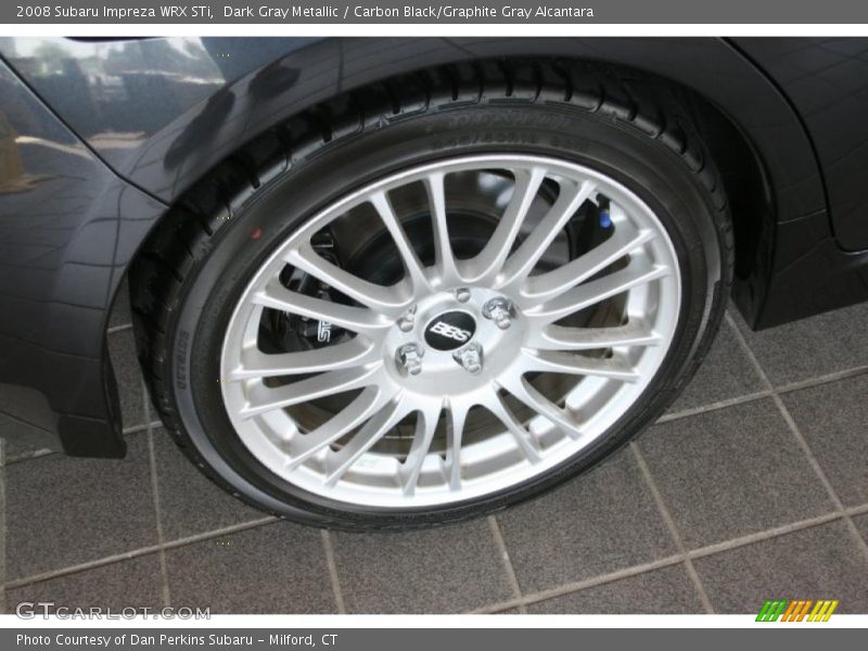 Dark Gray Metallic / Carbon Black/Graphite Gray Alcantara 2008 Subaru Impreza WRX STi
