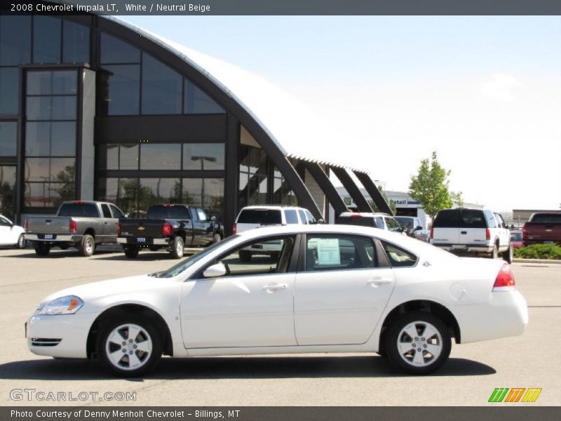 White / Neutral Beige 2008 Chevrolet Impala LT