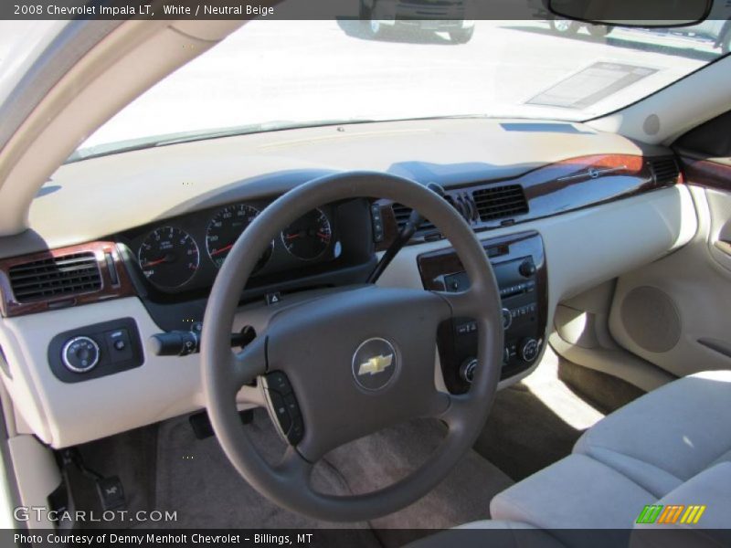 White / Neutral Beige 2008 Chevrolet Impala LT