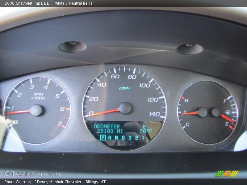 White / Neutral Beige 2008 Chevrolet Impala LT