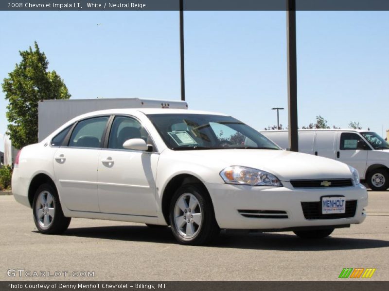 White / Neutral Beige 2008 Chevrolet Impala LT