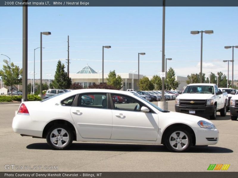White / Neutral Beige 2008 Chevrolet Impala LT
