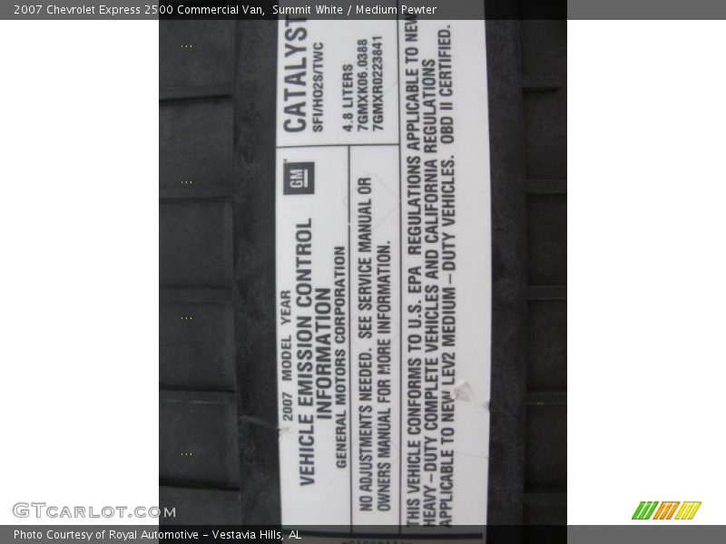Summit White / Medium Pewter 2007 Chevrolet Express 2500 Commercial Van