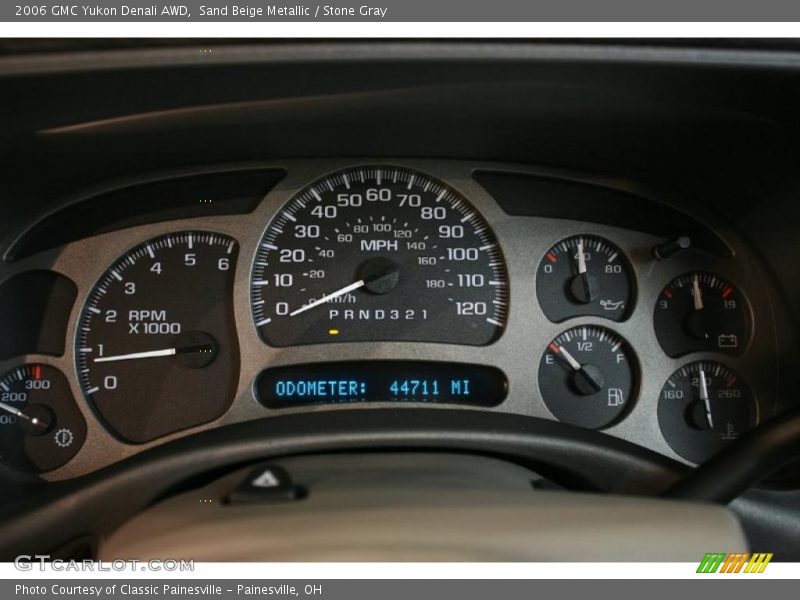 Sand Beige Metallic / Stone Gray 2006 GMC Yukon Denali AWD