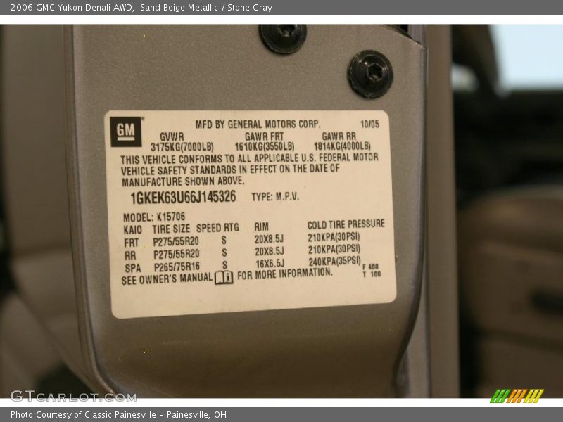 Sand Beige Metallic / Stone Gray 2006 GMC Yukon Denali AWD