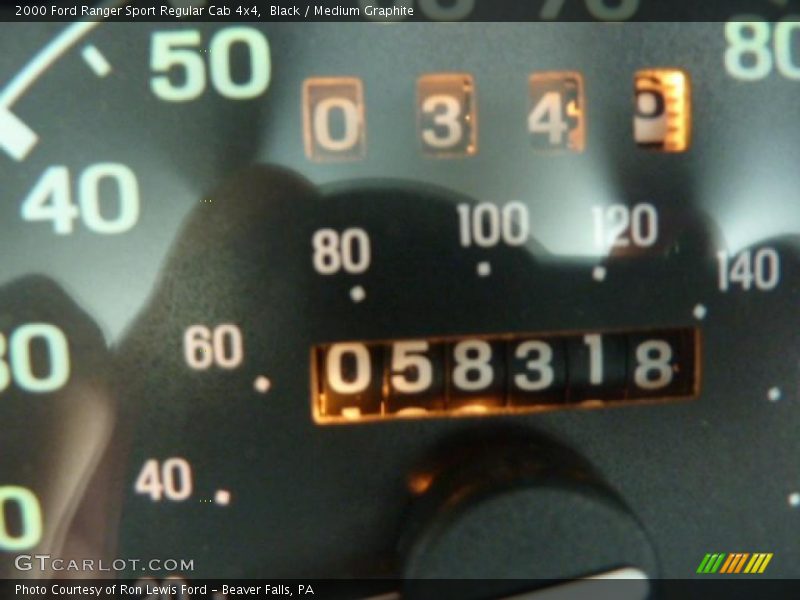 Black / Medium Graphite 2000 Ford Ranger Sport Regular Cab 4x4